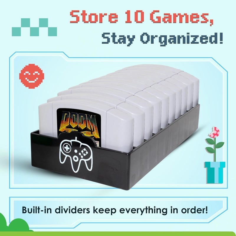 Skywin N64 Game Storage - N64 Game Holder Fits and Organizes N64 Cartridges - Simple and Stylish Design to Show Off Your Game Collection (3 Pack) - Image 2